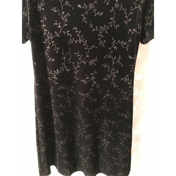 Vintage 90s Velvet Mini Dress Size Large 1990s Retro Whimsigoth Goth Celestial - Picture 7 of 8